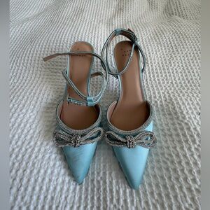 a new day Blue Heels with Silver Bow